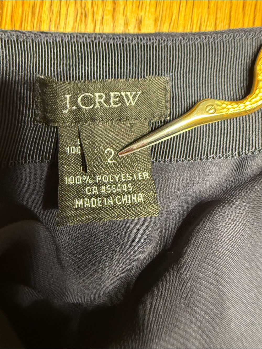 Vintage J. Crew 90s 100% Silk Navy A-Line Midi Skirt Size 2 Minimalist - Picture 8 of 11